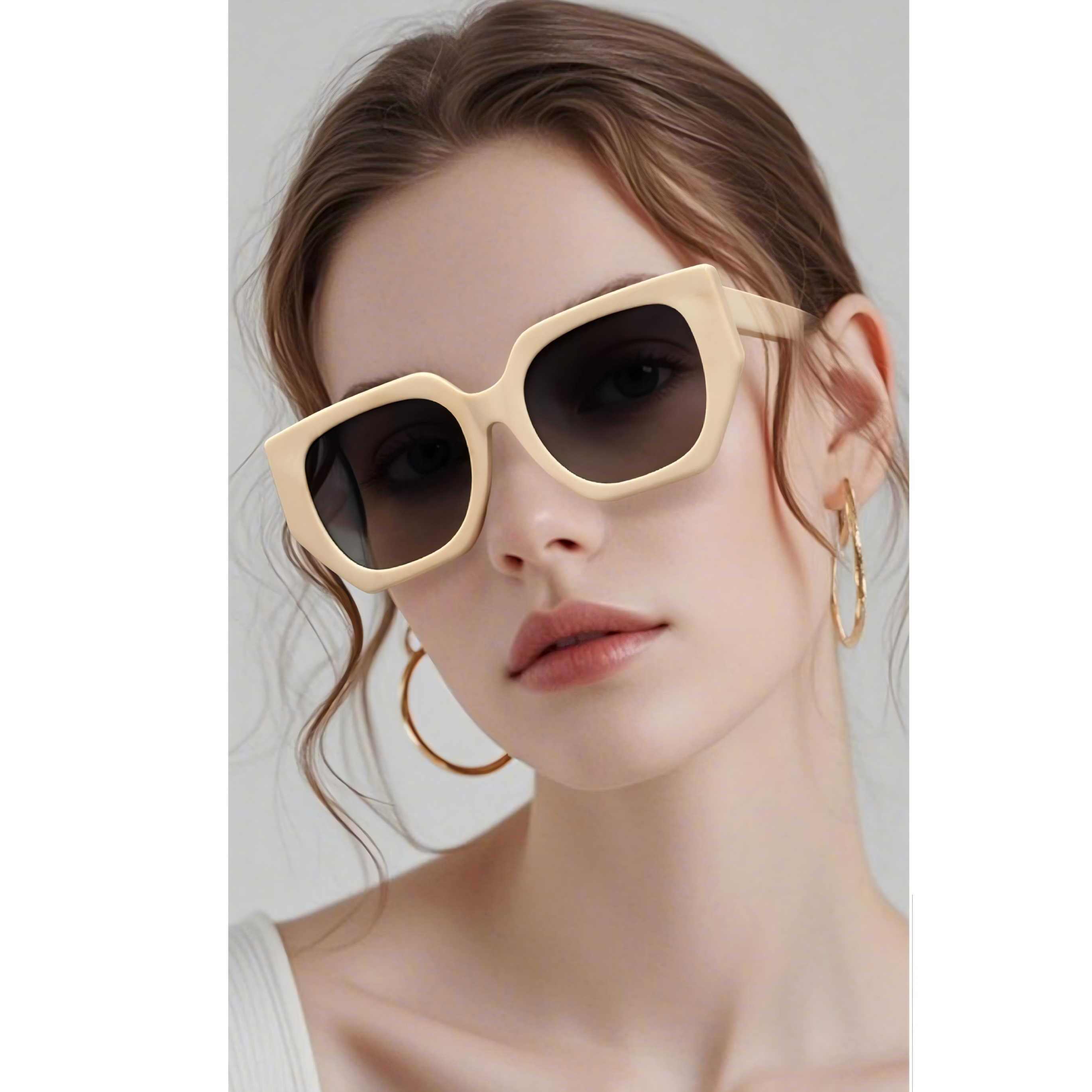 Retro Round Women’s Sunglasses – Vintage Style with Anti-UV Lenses 2031AC
