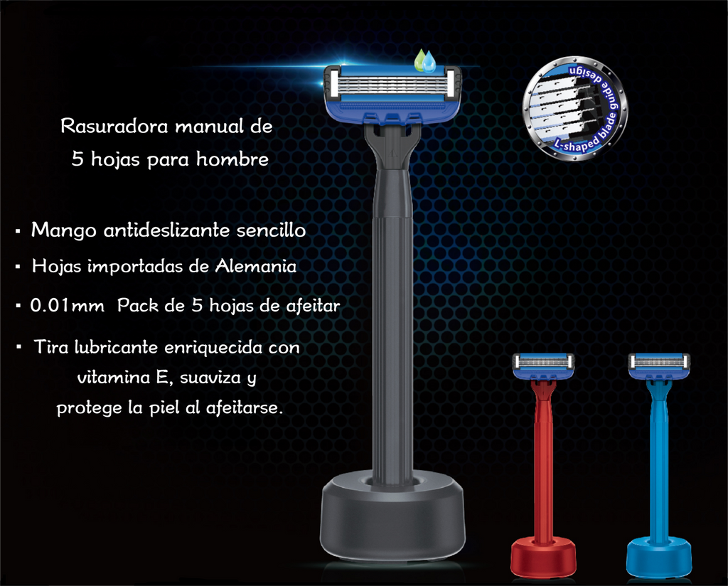 Afeitadora manual de 6 capas