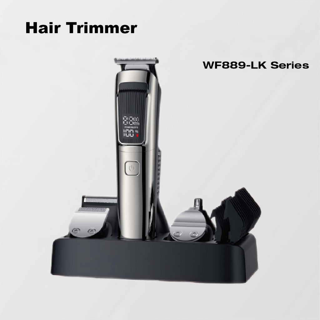 Set de cortapelos profesional con pantalla digital y múltiples accesorios