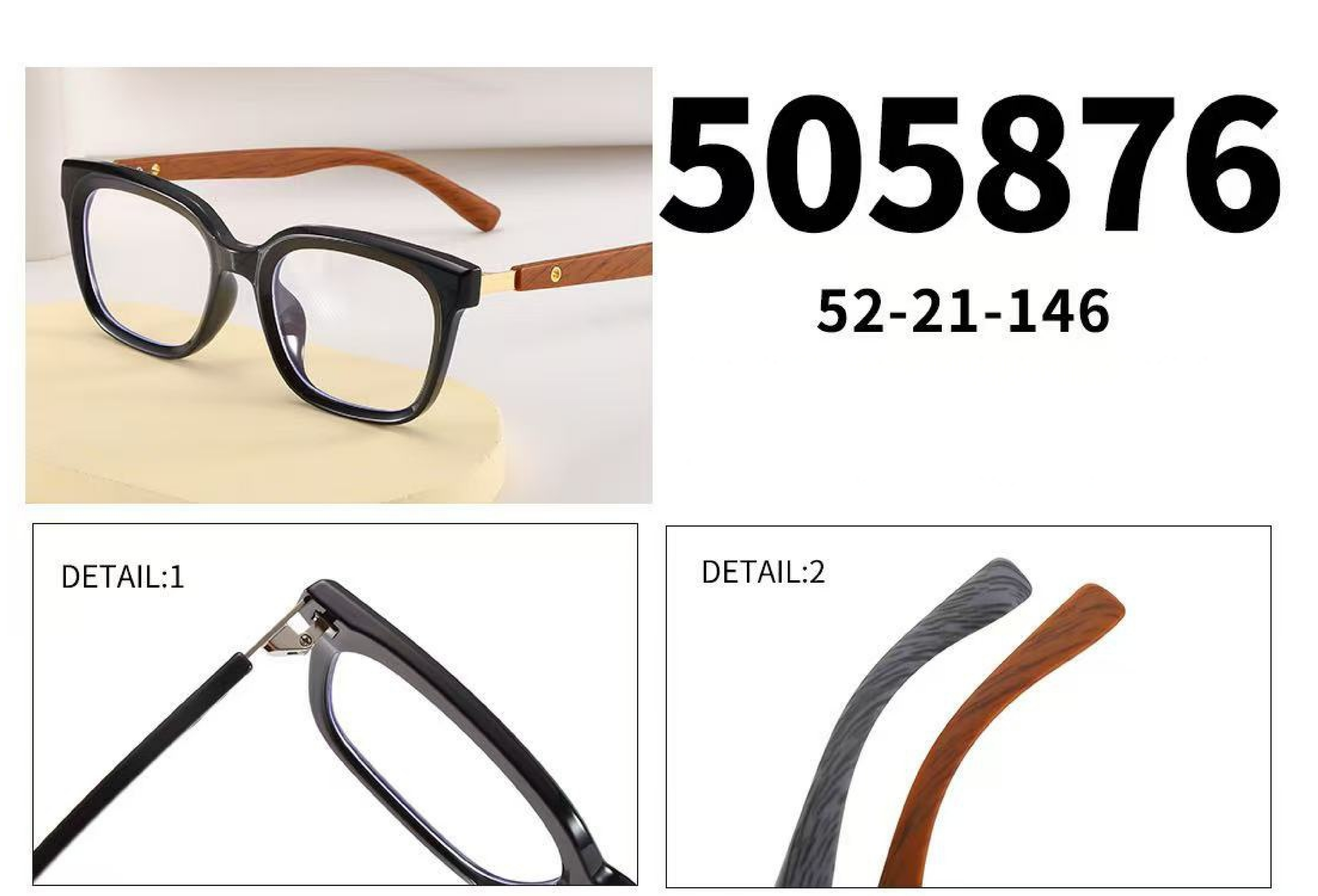 Gafas TR90 efecto madera – monturas ultraligeras estilo natural--505876