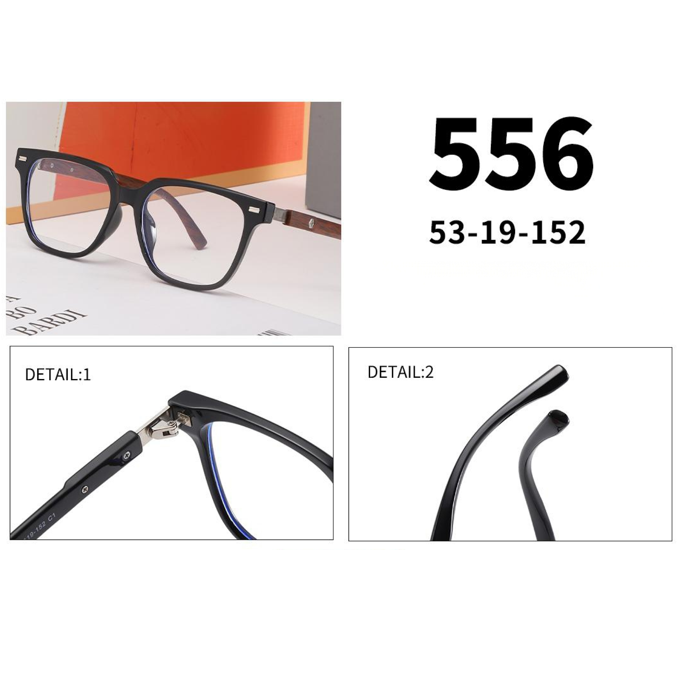 Gafas TR90 efecto madera – monturas ultraligeras estilo natural--556