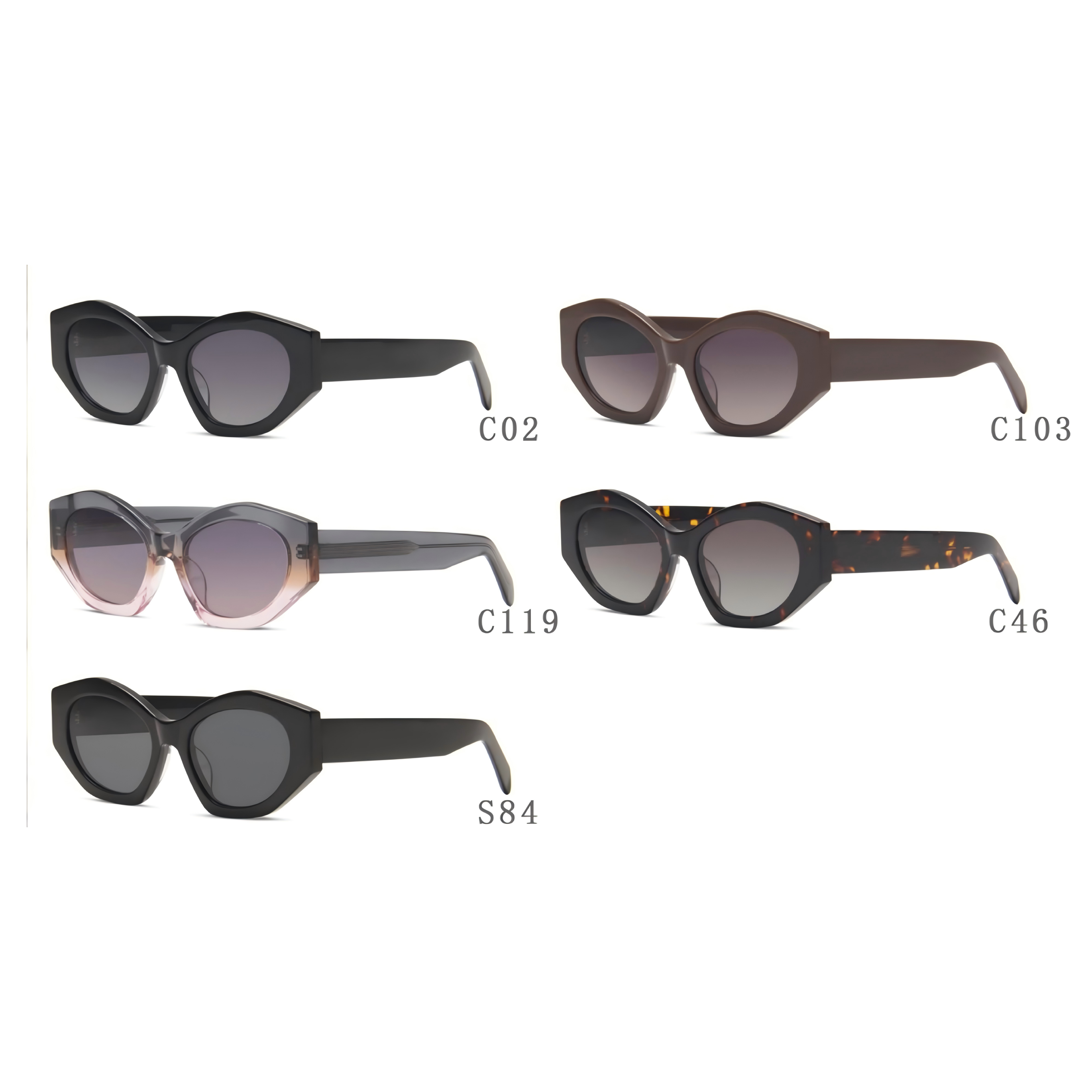 Luxury Ladies Sunglasses – Chic Oversized Frame, Elegant Look 2034AC