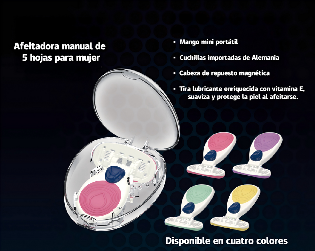 Afeitadoras manuales en varios modelos, todas con hojas importadas de alta gama, afiladas y duraderas. Excelente calidad a precios competitivos. Para más información, contáctenos.