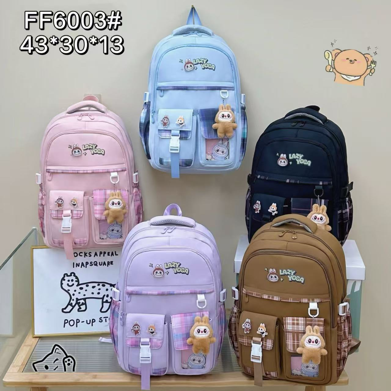 Mochila escolar unisex, mochila de doble hombro, gran capacidad, ligera y resistente