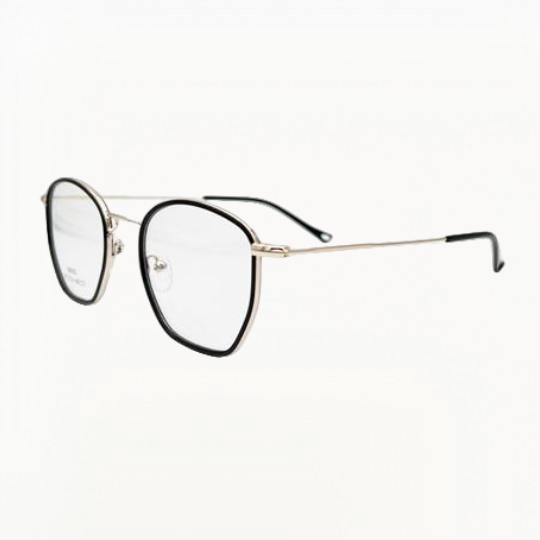 Montura de gafas ópticas unisex, estilo retro cuadrado, marco metálico ultraligero – Modelo B8002-B8003