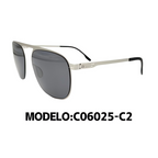 Gafas de sol para hombre estilo aviador, marco metálico polarizado – Modelo C06025(55-17-145)