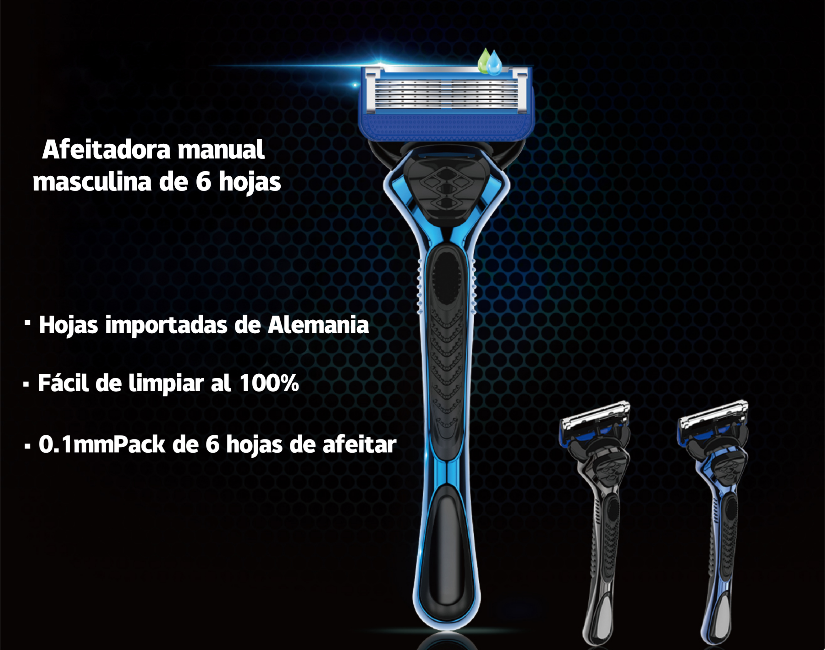 Afeitadora manual de 6 capas